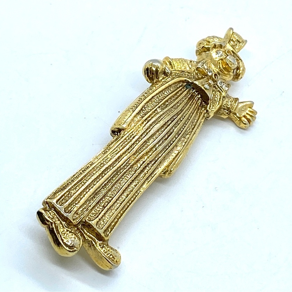 Vintage Clown Brooch Gold Tone